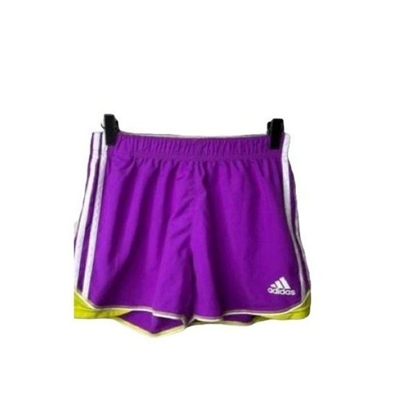 ADIDAS Shorts  Small Purple With Lime And White - Picture 1 of 1